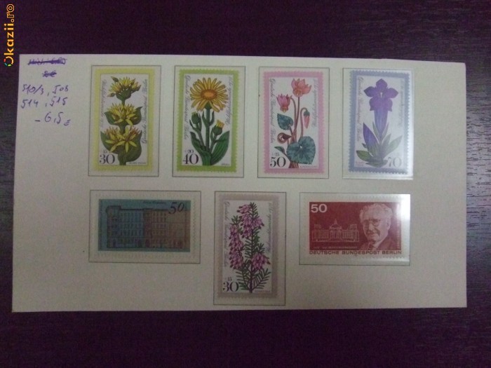Germania Berlin , Mi nr 510-513,508,514,515 , MNH/** , 6.5 euro foto mare