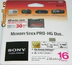 Memory Stick Pro-HG Duo 16GB Sony - originale, sigilate foto mare