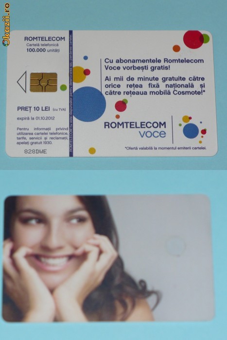 CARTELA  ROMTELECOM VOCE 2 foto mare