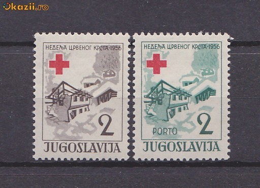 Timbre Jugoslavia 1956 Crucea Rosie nestampilate foto mare