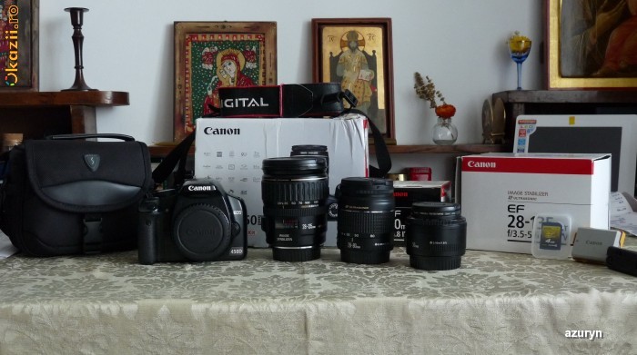 Canon 450D + 28-80 + Lowepro + trepied foto mare