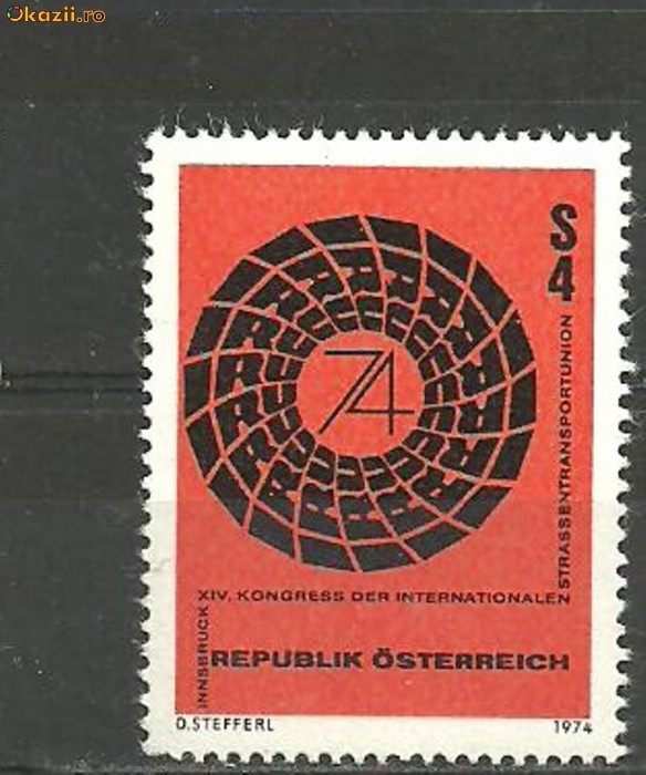 Austria 1974 - TRANSPORTUL RUTIER , timbru nestampilat foto mare