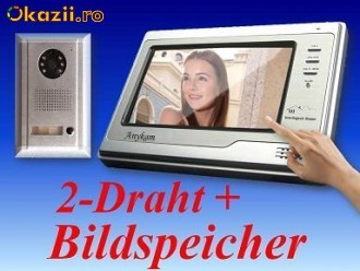 Interfon video cu memorie si touchscreen. ANYKAM.Tehnologie de conectare 2 fire. Tip: 593+ 692-SD-T foto mare