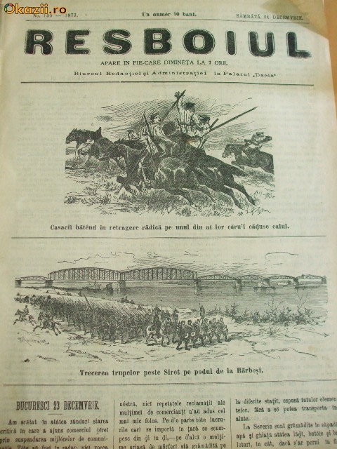 ZIAR RESBOIUL.DATA 24 12 1877, NR.155 foto mare