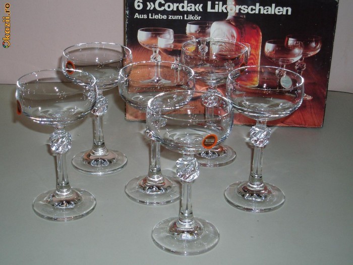 SET 6 PAHARE LICHIOR ~ cristal turnat ~ THOMAS, Germania foto mare