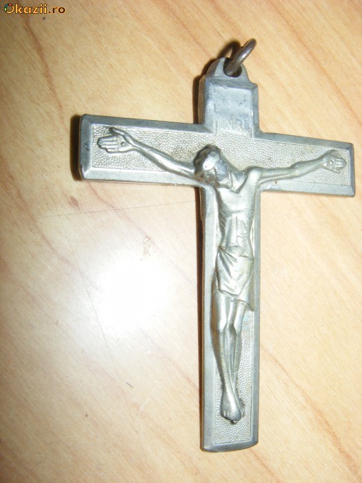 CRUCIFIX ARGINTAT ,VECHI,MARE-ARGINT foto mare