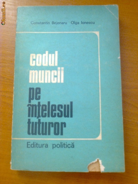 CODUL MUNCII PE INTELESUL TUTUROR - CONSTANTIN BEJENARU, OLGA IONESCU foto mare