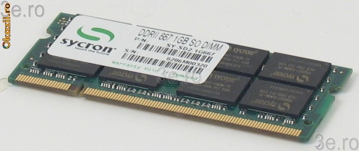 Memorie Laptop SODIMM DDR2 1GB SYCRON, 667 MHz, DDR II foto mare