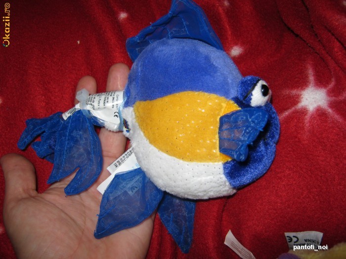 Jucarie din plus moale, WEBKINZ GANZ, pestisorul mov LIL'KINZ PURPLE GOLDFISH,nou, colectabil foto mare