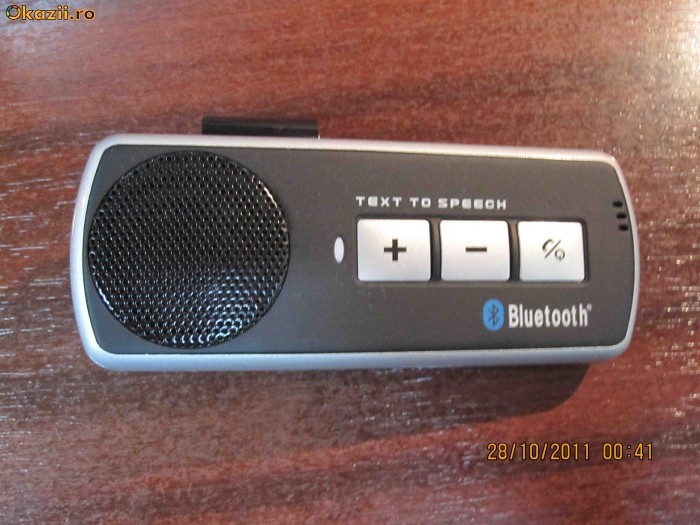 Handsfree car kit fara fir bluetooth pt. masina sau birou foto mare
