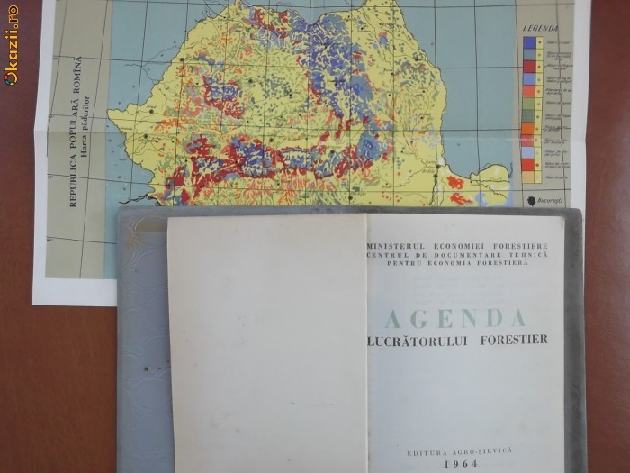 Agenda lucratorului forestier, 1964, 288 pagini foto mare