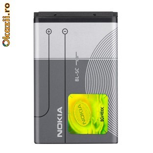 VAND ACUMULATOR NOKIA BL-5C ORIGINAL COMPATIBIL CU 1100,1110,1112,2310,2330,2610,N70,N72,N71,N91,6820,2600,1600,7610,6600,6230,6230i foto mare