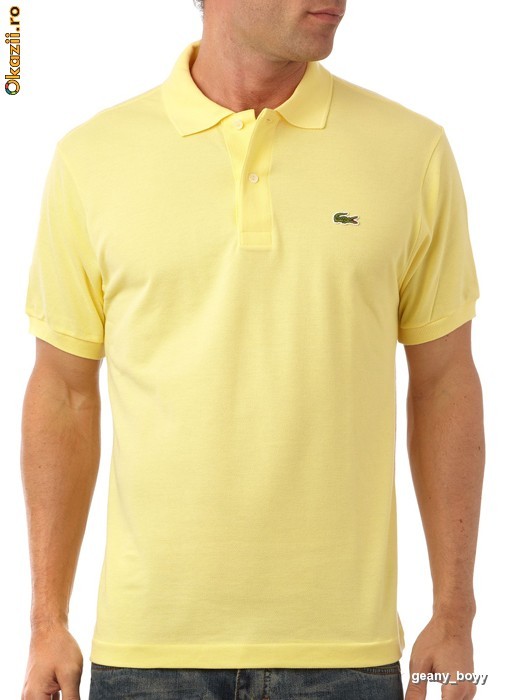 Tricouri originale Lacoste Polo galbene foto mare