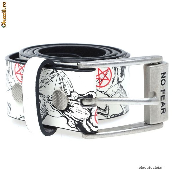 Curea / Centura NO FEAR barbati  Marvel Print White foto mare
