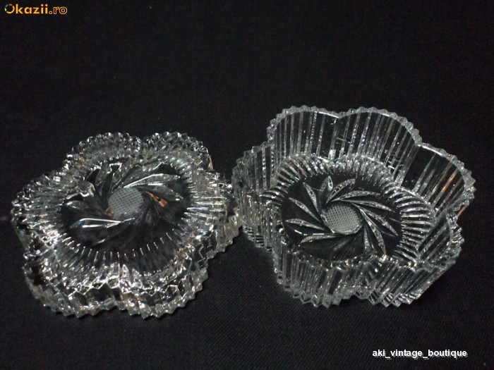 Caseta cristal Boemia, anii '70, lucrare manuala foto mare