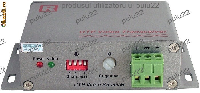 Receptor video activ pe cablu UTP (Video Balun)-0772 foto mare
