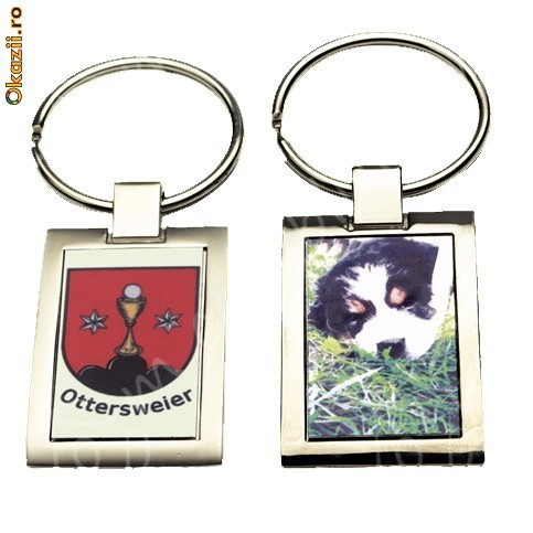 Breloc metalic personalizat cu 2 fete foto mare