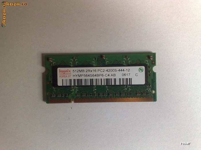 512 MB DDR2 PC2-4200 533 Mhz SODIMM Laptop foto mare