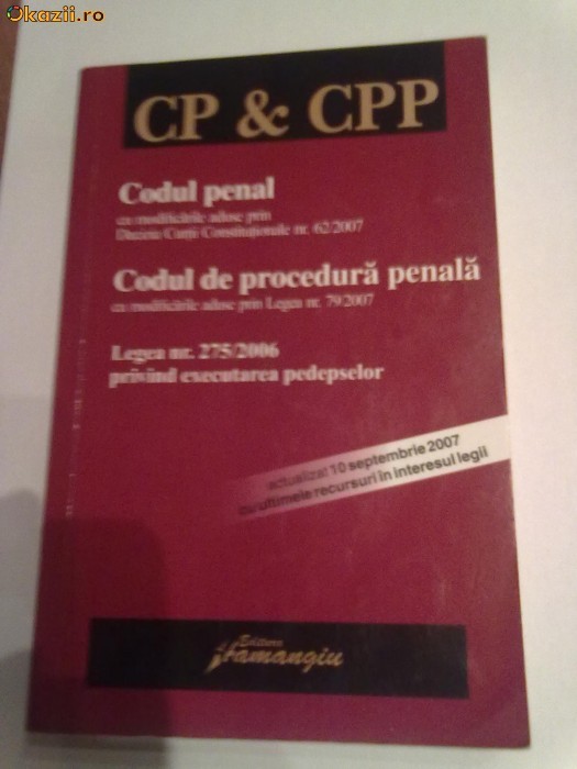 Codul penal si Codul de Procedura Penala foto mare