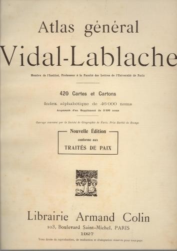 ATLAS ISTORICO-GEOGRAFIC VIDAL LA BLACHE,ANUL 1927 foto mare