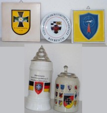 2 halbe din portelan cu capac din zinc - armata germana