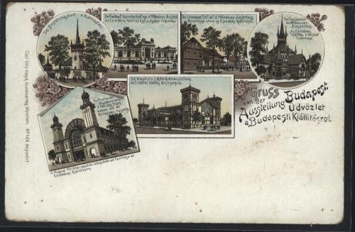 Litografie , Budapesta , necirculata , sfarsit de secol 19 foto mare