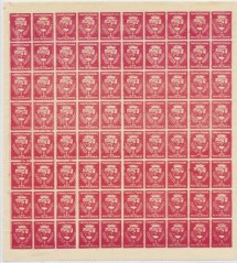 RFL 1928 ROMANIA colita unicat Timisoara 80 timbre fiscale cu eroare de dantelura, nedantelata vertical foto