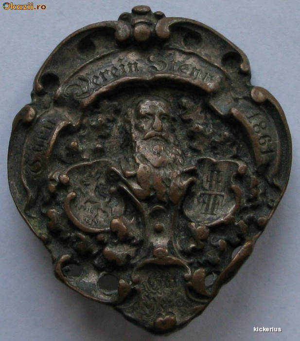 Insigna asociatie germana Sibiu 1861 foto mare