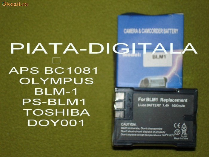 Acumulator Li-Ion  BLM-1 ptr Olympus foto mare