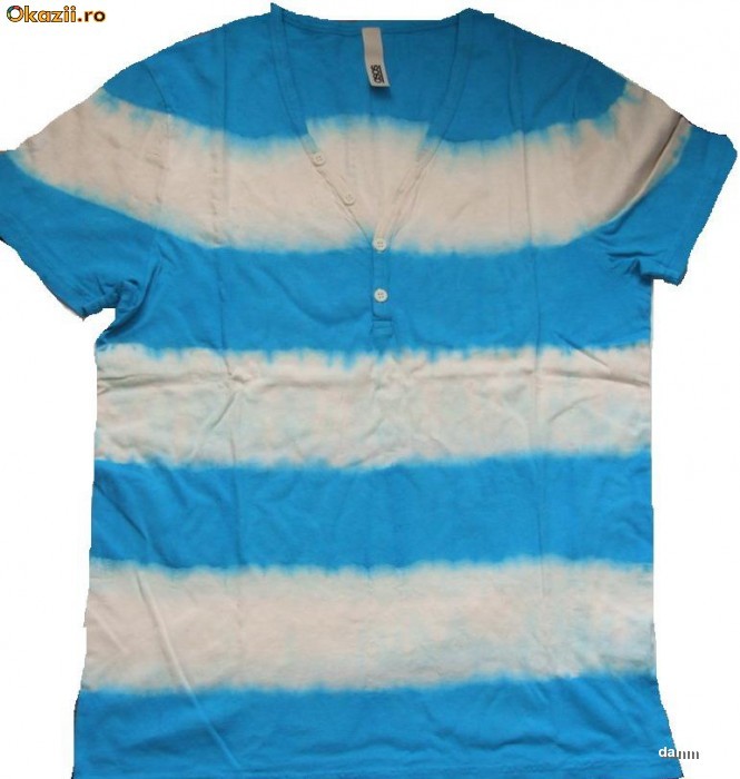 Asos tricou barbati, alb-bleu in V, marimea M!Oferta si comenzi foto mare