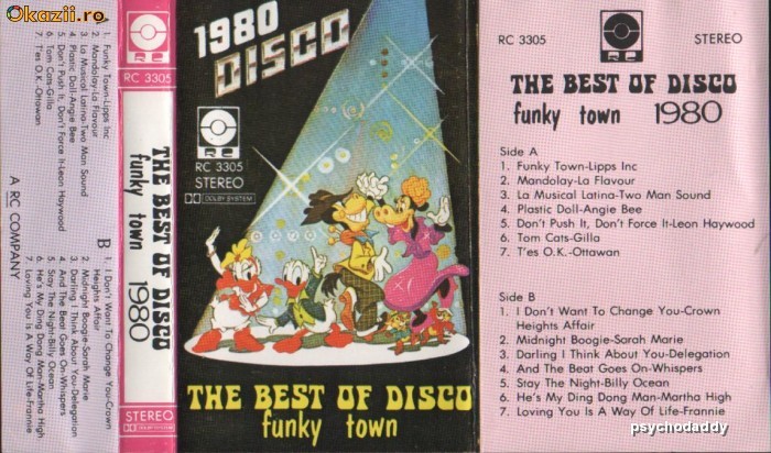 Caseta Audio Originala Disco 1980 - Funky Town - RC Records foto mare