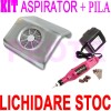 SET KIT PILA ELECTRICA + ASPIRATOR MANICHIURA pt unghii false cu gel- colector praf unghii-geanta unghii+lampa uv - gel 