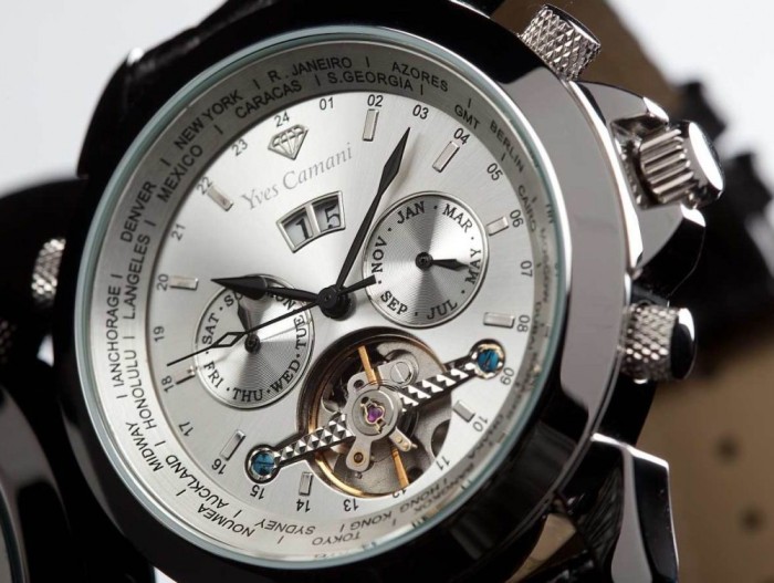 Ceas automatic - CEAS de LUX : YVES CAMANI Worldtimer Automatic White - 5 ATM WATER RESISTANT - la PRET MINIM ! ! ! - VIDEO - ! ! ! foto mare Ceas automatic - CEAS de LUX : YVES CAMANI Worldtimer Automatic White - 5 ATM WATER RESISTANT - la PRET MINIM ! ! ! - VIDEO - ! ! ! foto mare