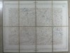 2 - HARTA VECHE MILITARA ELVETIANA 1879 - TIMBRU SEC DREAPTA JOS - FORMATA DIN 8 SEGMENTE PE SUPORT DE PANZA - DIM. 44 X 34 CM ,PLIABILA LA 18 X 11 CM