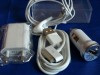 INCARCATOR iPhone 4 / 4s - Set Incarcator Masina si Casa Cablu USB +CASTI !